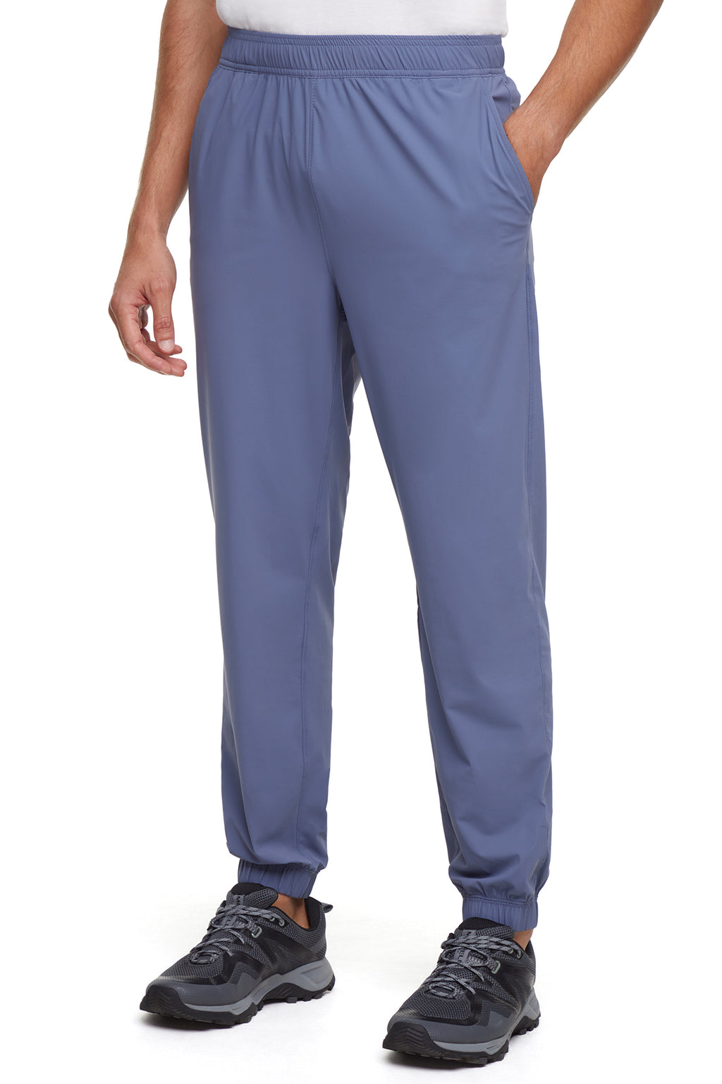 Balance Collection For Men Calvin Jogger, alternate angle view, showing visible design features and texture of the soft knit fabric.. #color_vintage-indigo