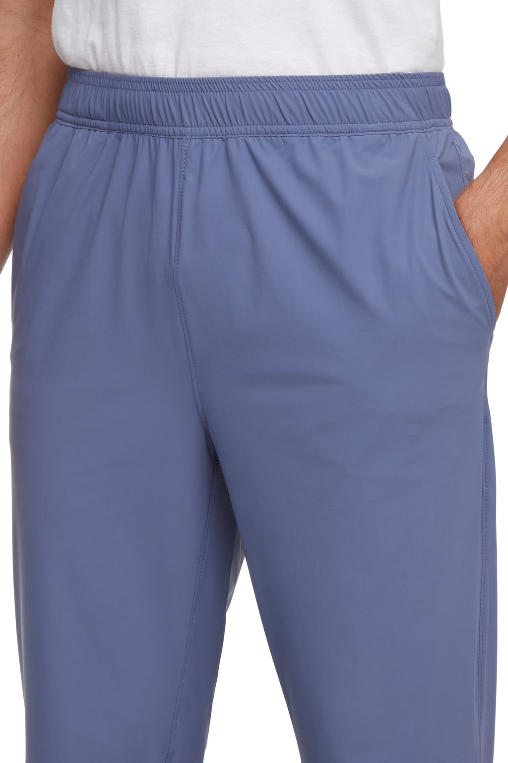 Balance Collection For Men Calvin Jogger, alternate angle view, showing visible design features and texture of the soft knit fabric.. #color_vintage-indigo