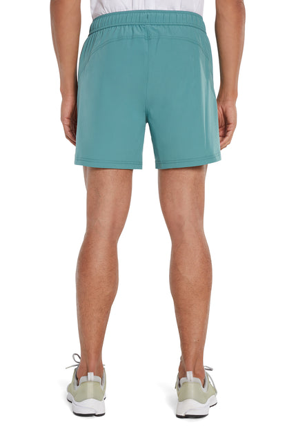 Balance Collection For Men Distance Short - Sagebrush Green, side view showing pocket placement, showing visible design features and texture of the.. 