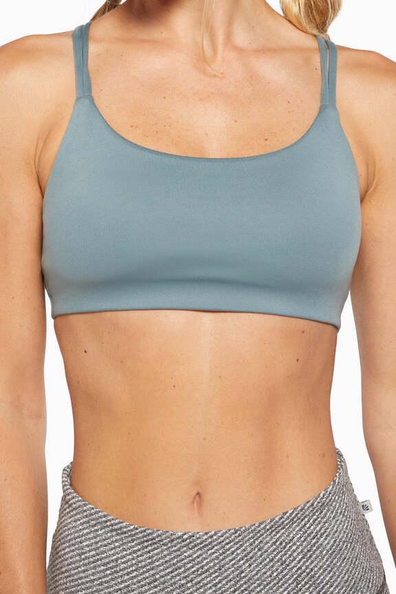 Camilla Sports Bra, alternate angle view, showing visible design features and texture of the soft knit fabric.. 