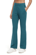Paige Bootcut Pant, front view, showing visible design features and texture of the durable stretch fabric.. #color_green-heron