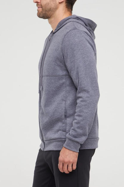 Balance Collection For Men Track Hoodie, alternate angle view, showing visible design features and texture of the soft fleece fabric.. 