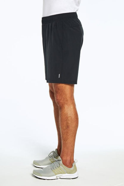 Balance Collection For Men Carson Short, alternate angle view, showing visible design features and texture of the soft knit fabric.. 