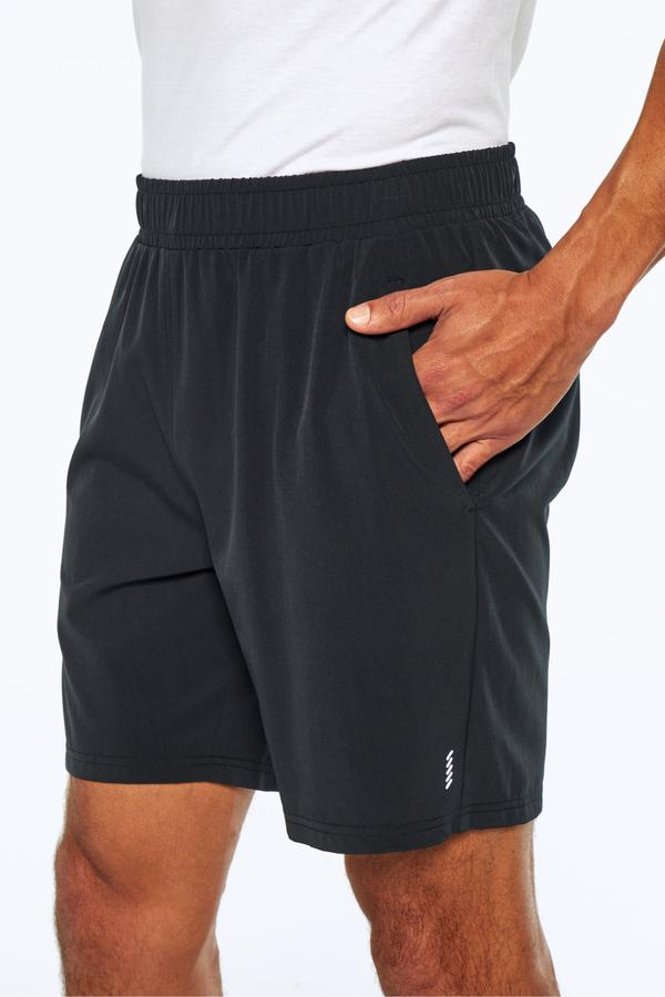 Balance Collection For Men Carson Short, alternate angle view, showing visible design features and texture of the soft knit fabric.. 