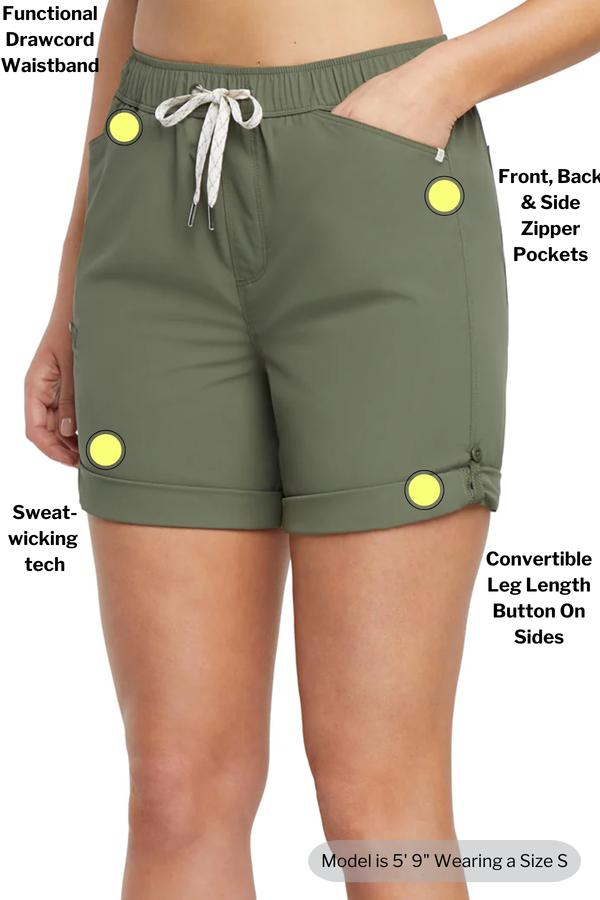 Trail Short, alternate angle view, showing visible design features and texture of the soft knit fabric.. 