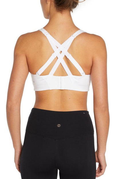 Willow Molded Bra, side view showing pocket placement, showing visible design features and texture of the soft knit fabric.. 