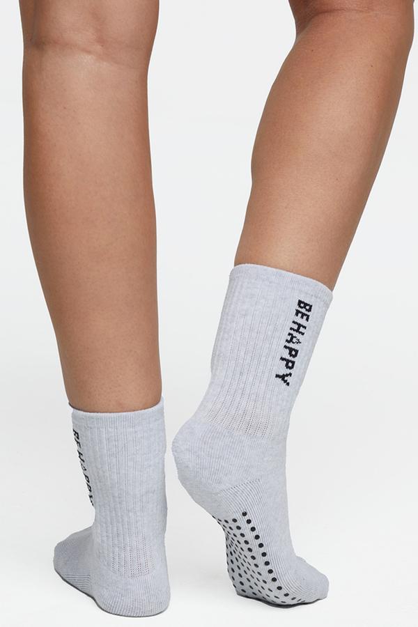 2 Pack Hailey Mid Crew Socks, back view, showing visible design features and texture of the soft knit fabric.. 