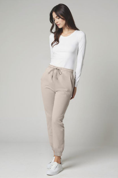 Camila Jogger, alternate angle view, showing visible design features and texture of the soft knit fabric.. 