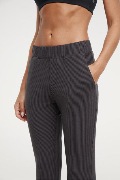 Paige Bootcut Pant, alternate angle view, showing visible design features and texture of the durable stretch fabric.. 