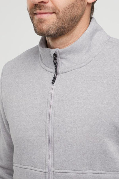 Balance Collection For Men Ace Fleece Jacket, back view, showing visible design features and texture of the smooth woven fabric.. 