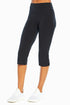 Zoey Tummy Control Capris, front view showing pocket placement, showing visible design features and texture of the soft knit fabric. 