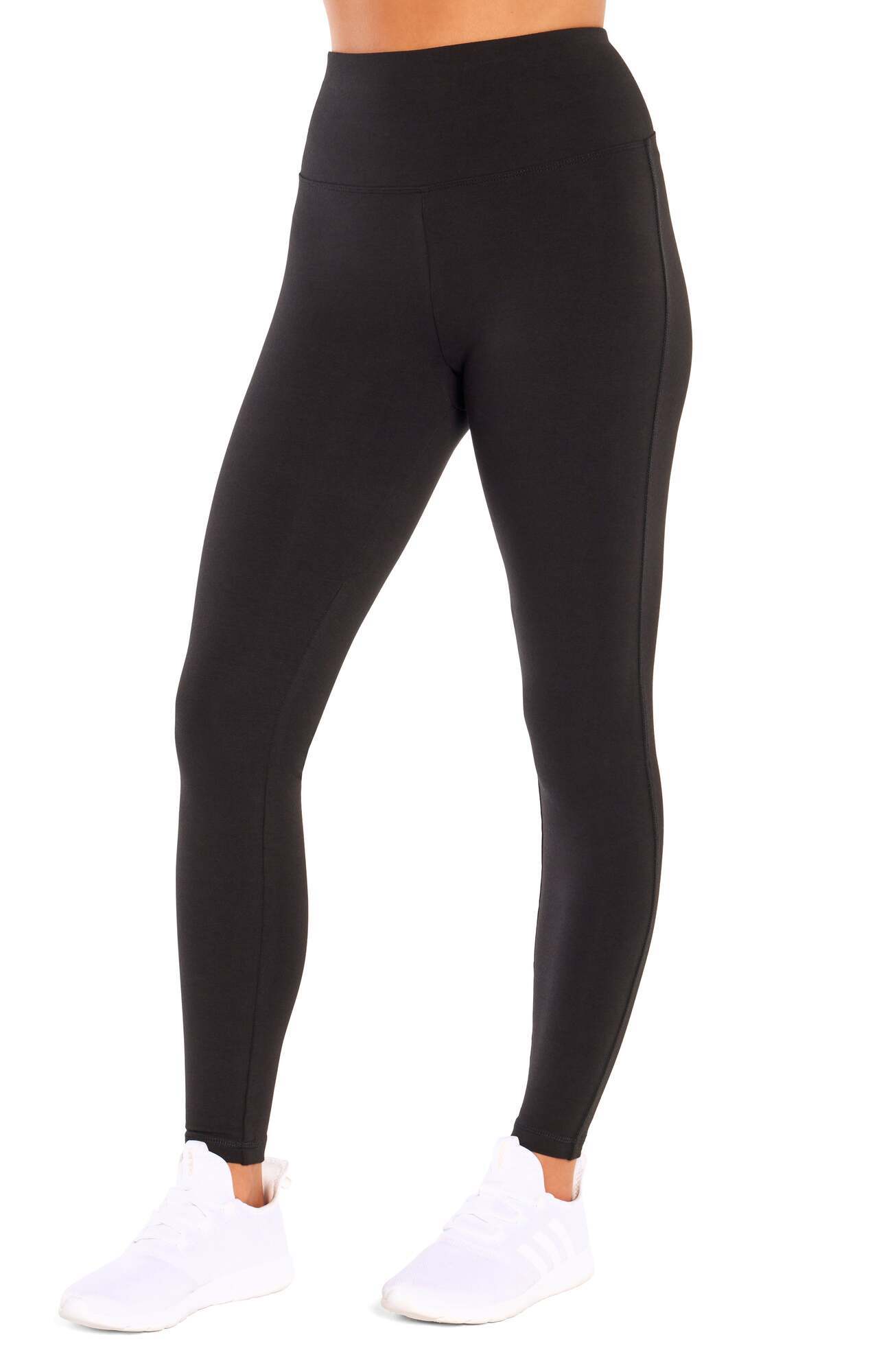 Camille Tummy Control Leggings, alternate angle view, showing visible design features and texture of the stretch knit fabric.. 