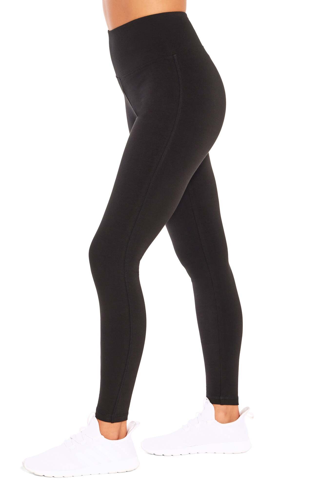 Camille Tummy Control Leggings, alternate angle view, showing visible design features and texture of the stretch knit fabric.. 