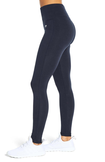 Camille Tummy Control Leggings, alternate angle view, showing visible design features and texture of the stretch knit fabric.. 