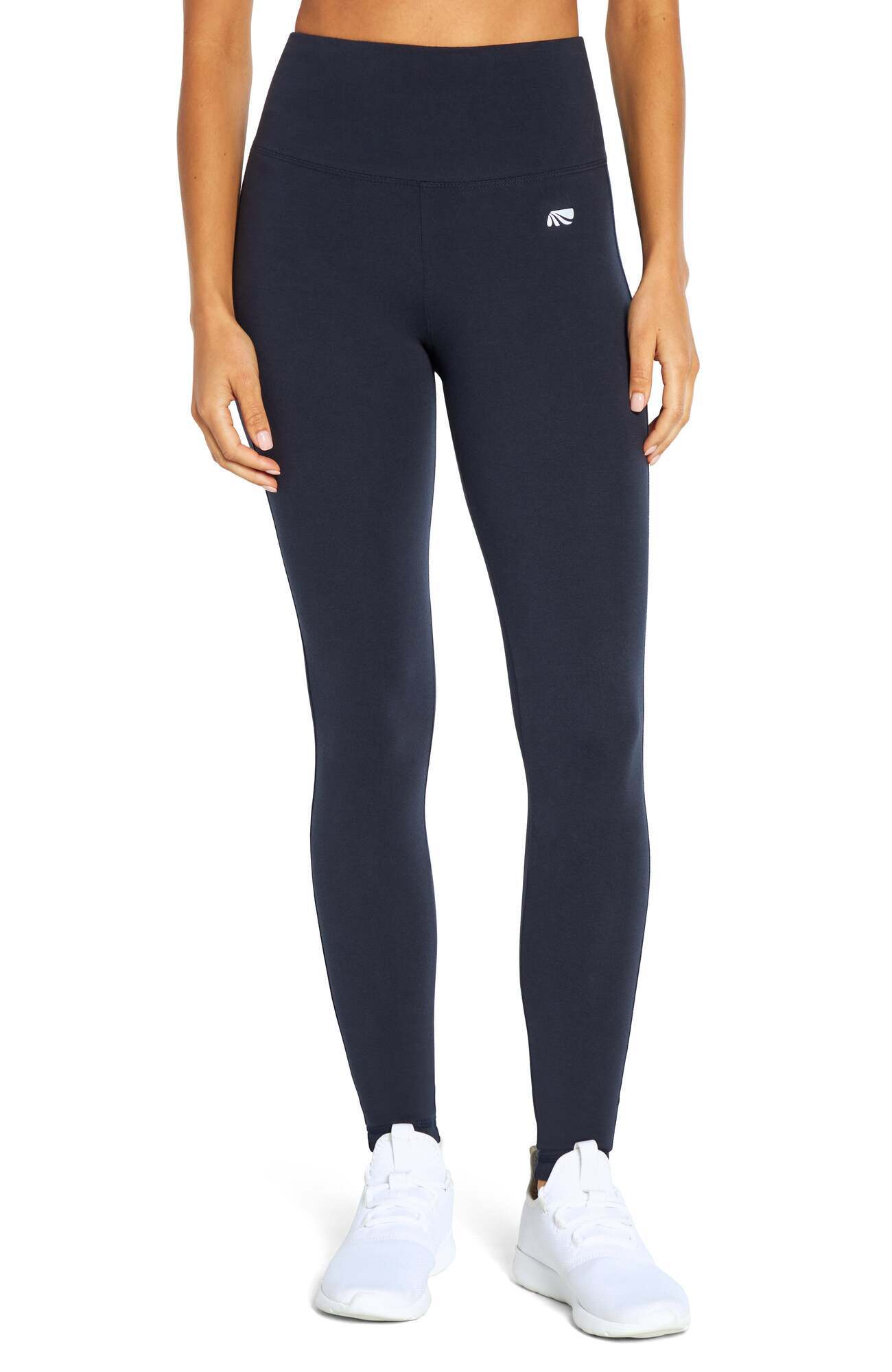 Camille Tummy Control Leggings, alternate angle view, showing visible design features and texture of the stretch knit fabric.. 