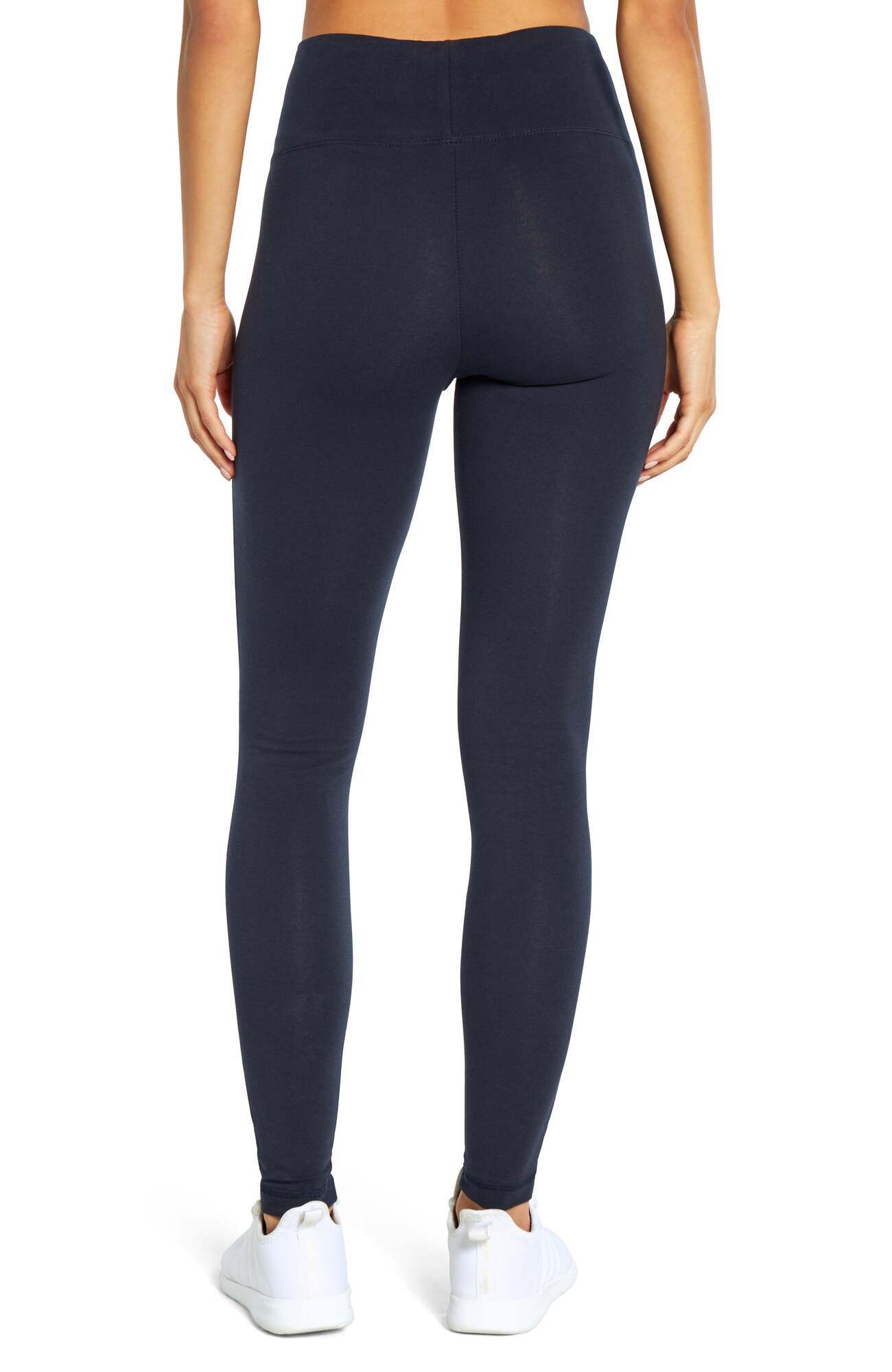 Camille Tummy Control Leggings, alternate angle view, showing visible design features and texture of the stretch knit fabric.. 