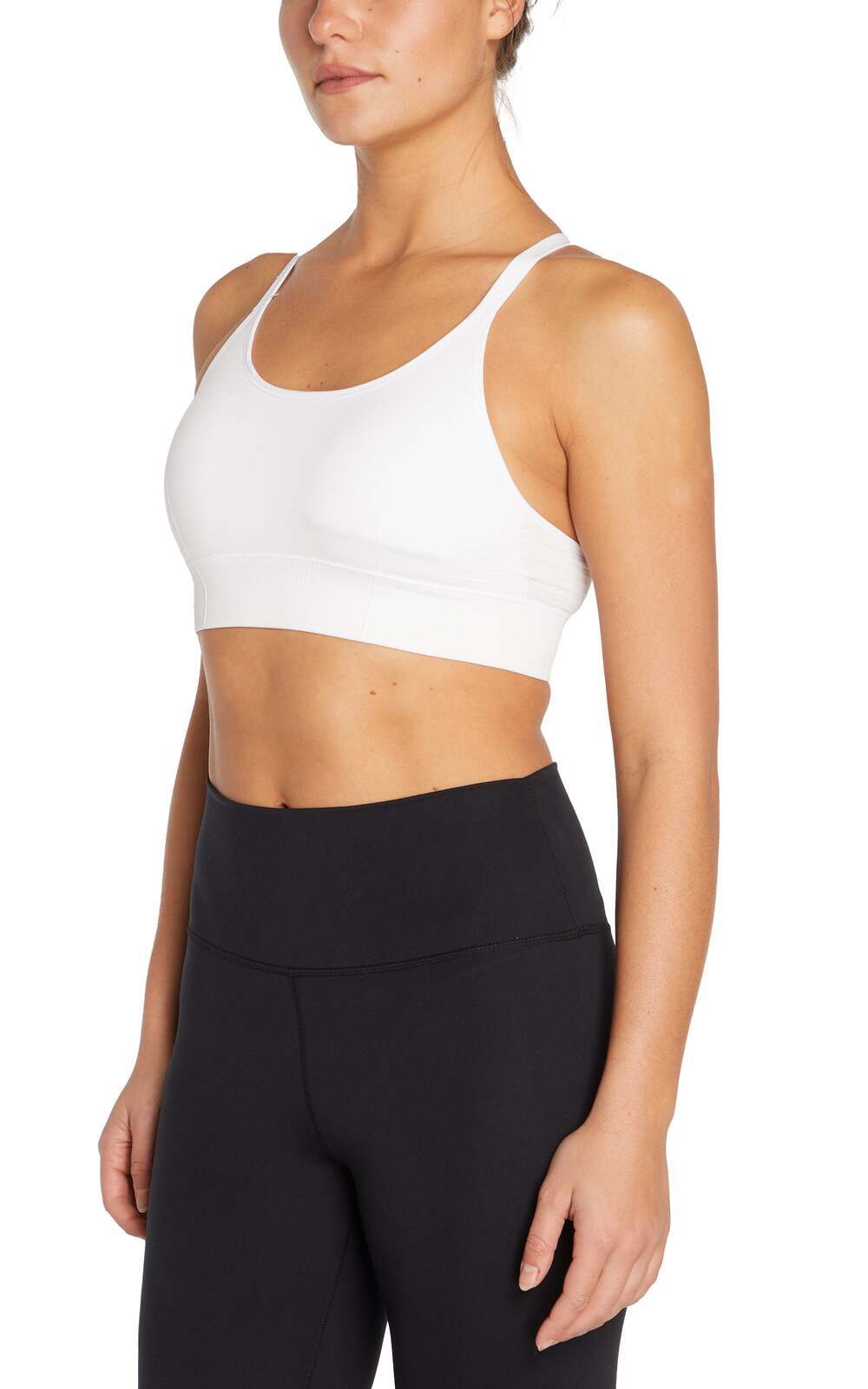 2 Pack Mary Jane Seamless Sports Bra - Urban Chic White, alternate angle view, showing visible design features and texture of the soft knit fabric.. 