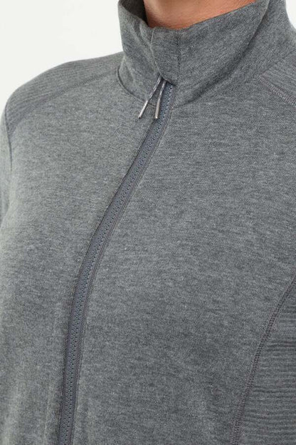 Journey Full Zip Jacket, back view, showing visible design features and texture of the smooth woven fabric.. 