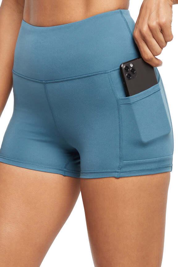 Becca Hottie Short, alternate angle view, showing visible design features and texture of the soft knit fabric.. 