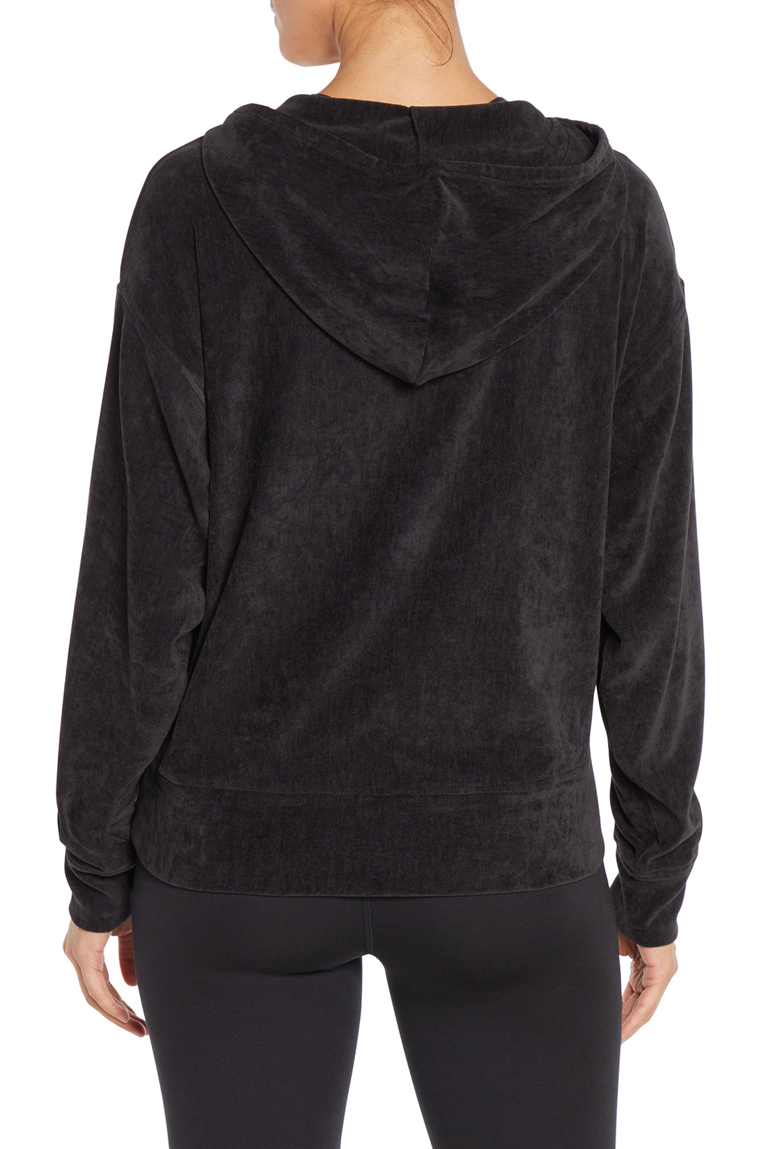 Ruth Hoodie, alternate angle view, showing visible design features and texture of the soft fleece fabric.. 