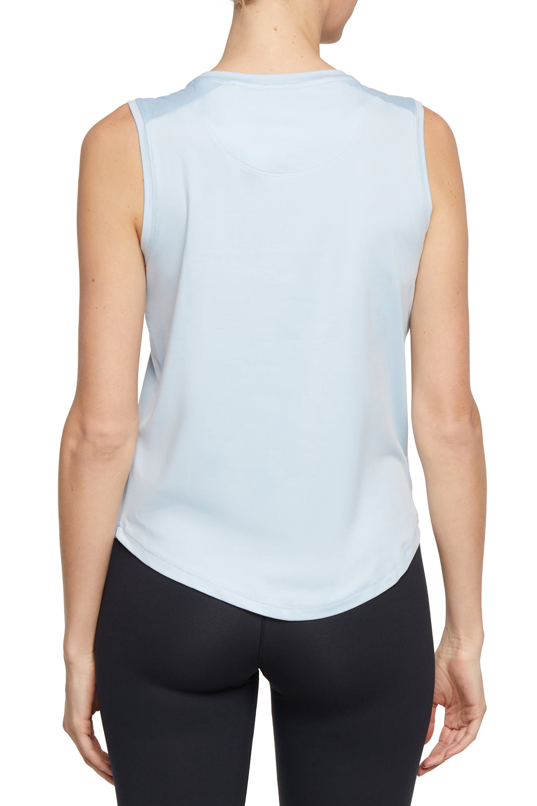 Mili Tank, alternate angle view, showing visible design features and texture of the soft knit fabric.. 