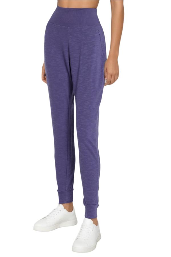 Jenny Jogger, alternate angle view, showing visible design features and texture of the soft knit fabric.. 