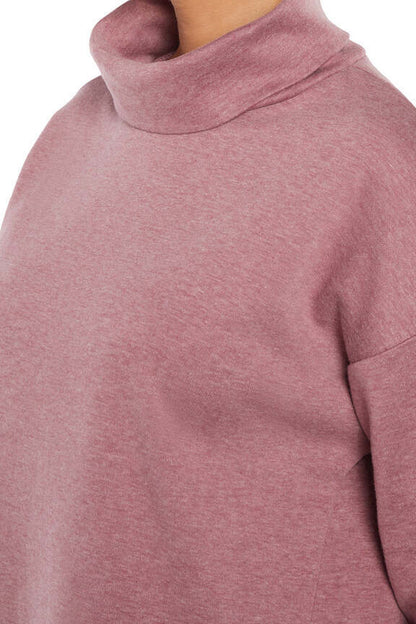 Alana Pullover, alternate angle view, showing visible design features and texture of the soft knit fabric.. 