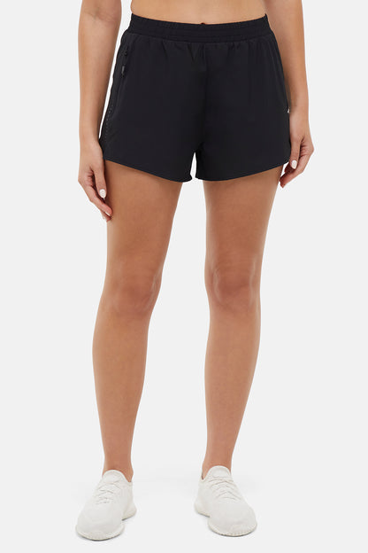 Victoria Short - Black, alternate angle view, showing visible design features and texture of the soft knit fabric.