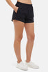 Victoria Short - Black, front view, showing visible design features and texture of the soft knit fabric.