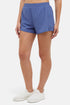 Victoria Short - Gray Blue, front view, showing visible design features and texture of the soft knit fabric.