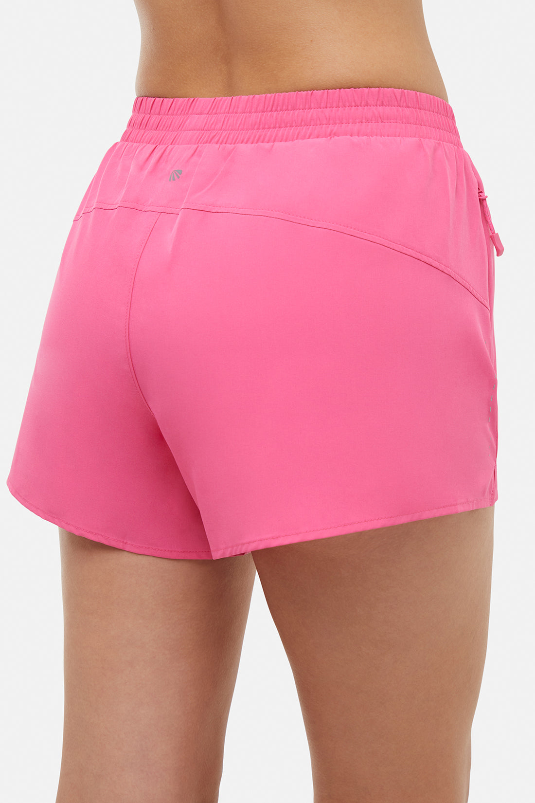 Victoria Short - Pink Flambe, close-up view of fabric and stitching, showing visible design features and texture of the soft knit fabric.