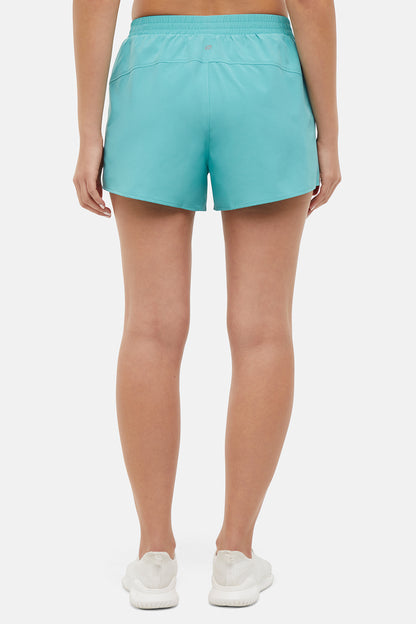 Victoria Short - Agate Green, alternate angle view, showing visible design features and texture of the soft knit fabric.