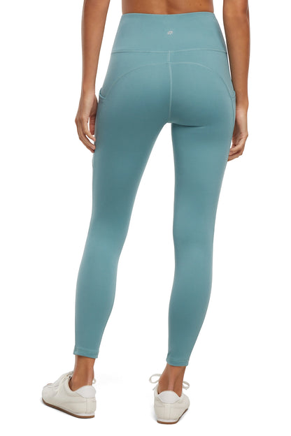 Kira Side Pocket Ankle Legging - Arctic, back view, showing visible design features and texture of the stretch knit fabric.