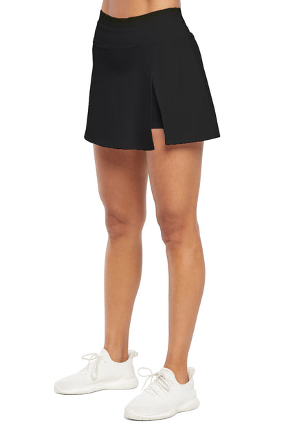 Rebecka Skort, alternate angle view, showing visible design features and texture of the soft knit fabric.. 