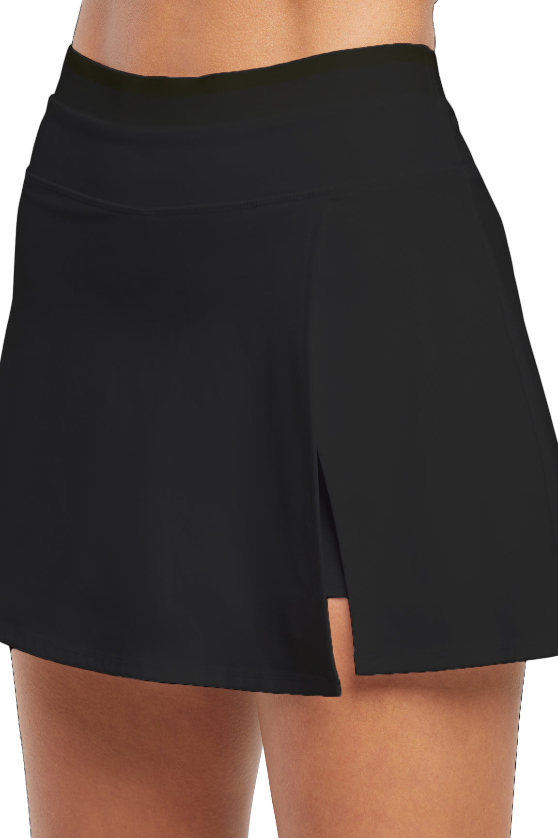 Rebecka Skort, alternate angle view, showing visible design features and texture of the soft knit fabric.. 