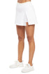 Rebecka Skort, front view, showing visible design features and texture of the soft knit fabric.. 