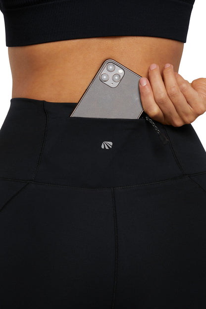 Valorie Pedal Capri, alternate angle view, showing visible design features and texture of the soft knit fabric.. 