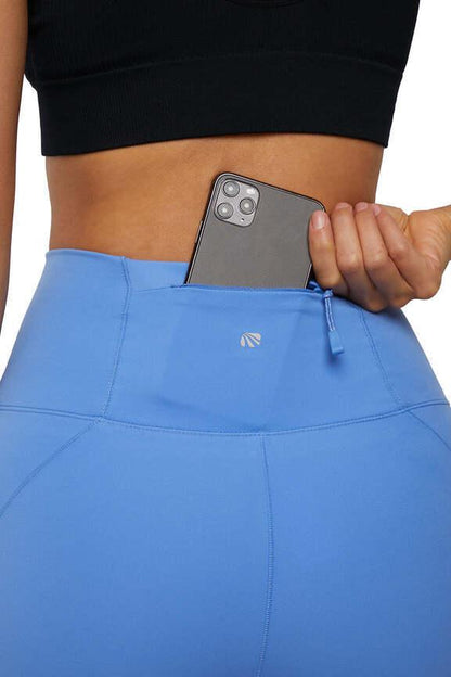 Valorie Pedal Capri, close-up view of fabric and stitching, showing visible design features and texture of the soft knit fabric.. 