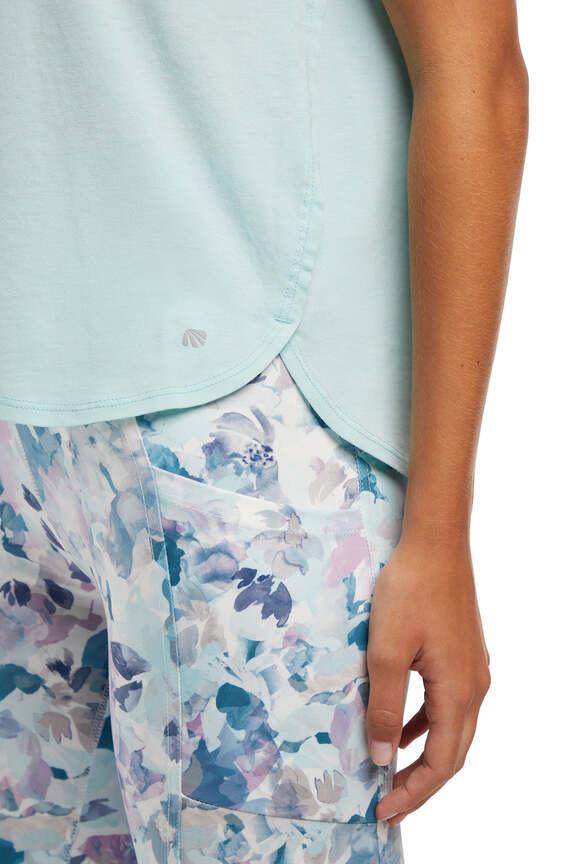 Leona Short Sleeve Top, alternate angle view, showing visible design features and texture of the soft knit fabric.. 