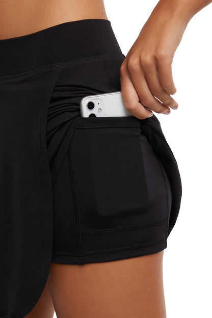 Bridget Skort, alternate angle view, showing visible design features and texture of the soft knit fabric.. 