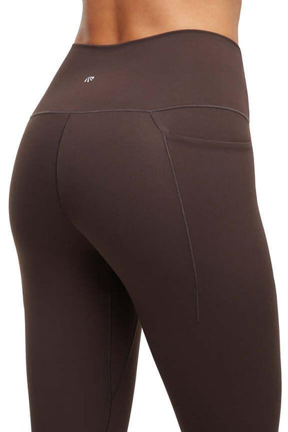 Kate Side Pocket Legging, alternate angle view, showing visible design features and texture of the stretch knit fabric.. 