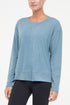 Riley Pullover, alternate angle view, showing visible design features and texture of the soft knit fabric.. 