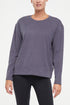 Riley Pullover, front view, showing visible design features and texture of the soft knit fabric.. 
