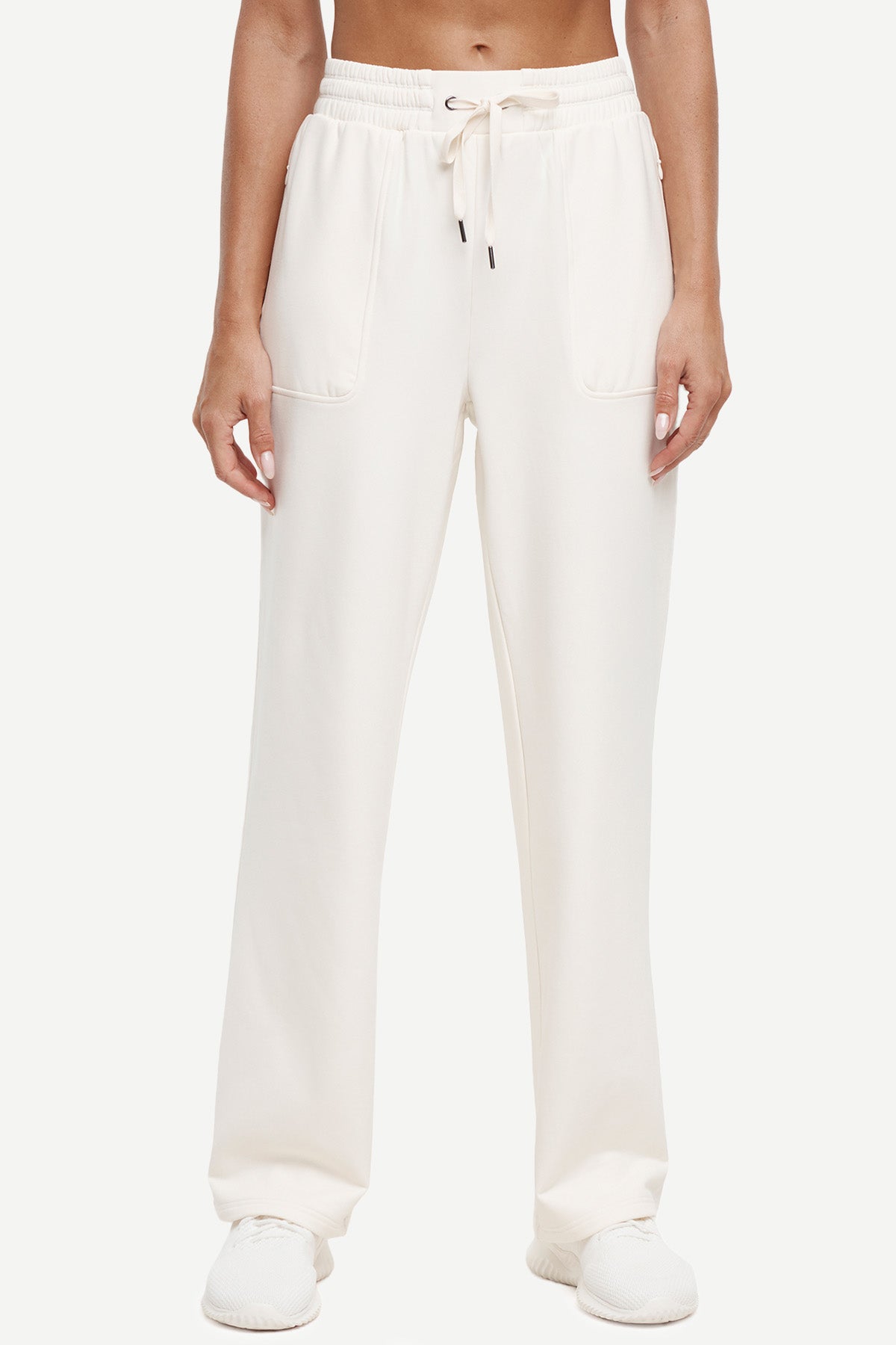 Mia Pant, front view, showing visible design features and texture of the durable stretch fabric.. 