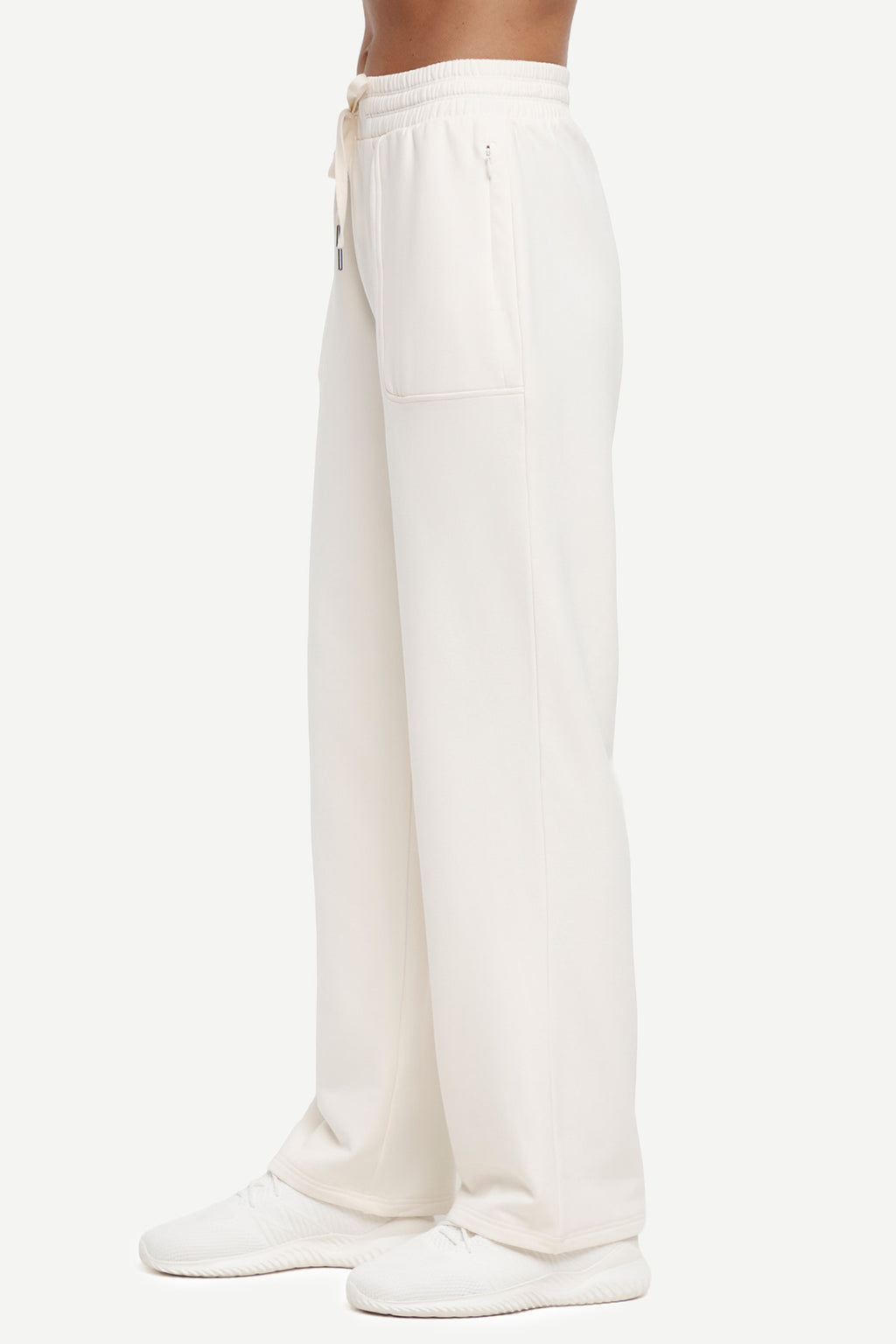 Mia Pant, alternate angle view, showing visible design features and texture of the durable stretch fabric.. #color_egret
