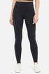 Audrie Legging, alternate angle view, showing visible design features and texture of the stretch knit fabric.. 