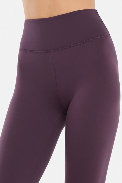 Audrie Legging, close-up view of fabric and stitching, showing visible design features and texture of the stretch knit fabric.. 
