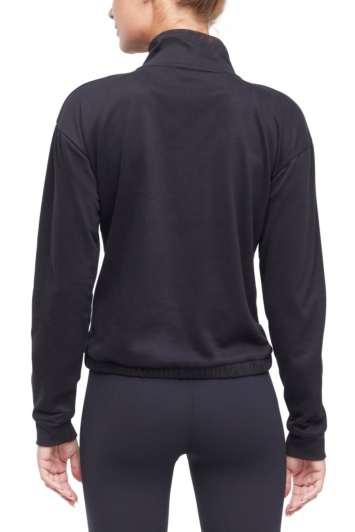 Lyla 1/2 Zip Pullover, alternate angle view, showing visible design features and texture of the soft knit fabric.. 
