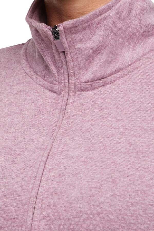 Lyla 1/2 Zip Pullover, alternate angle view, showing visible design features and texture of the soft knit fabric.. 