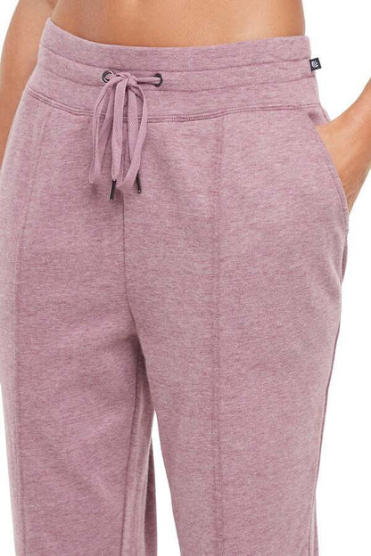Lyla Jogger, back view, showing visible design features and texture of the soft knit fabric.. 